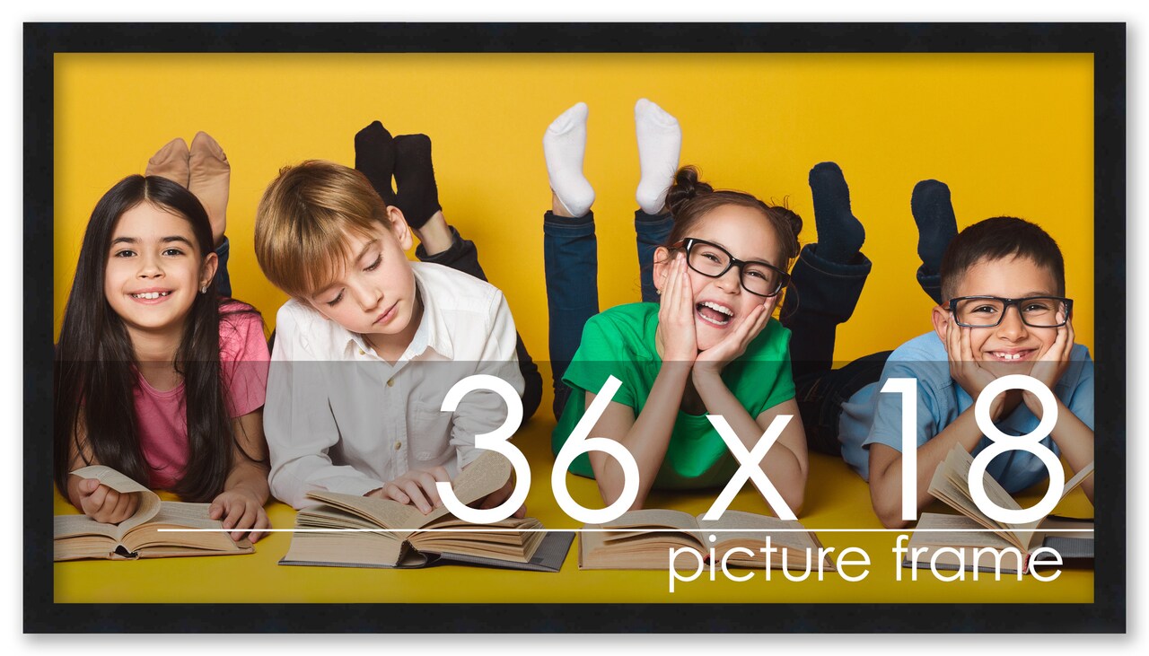 Panoramic Minimalist Black Picture Frame - UV Acrylic, Foam Board Backing, Hanging Hardware